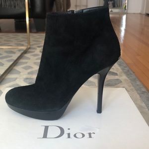 Black suede Dior Booties